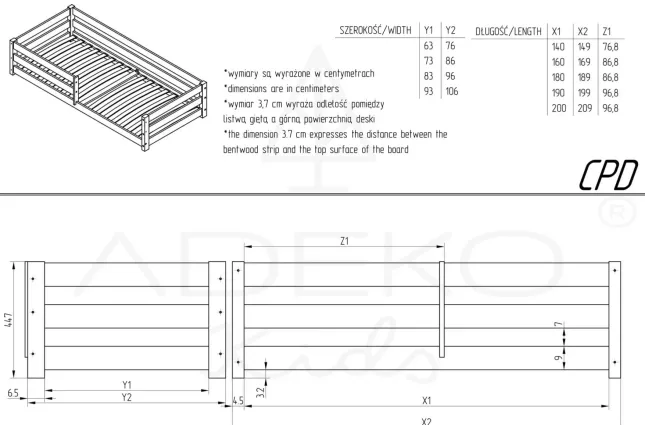 Łóżko pojedyncze CPD