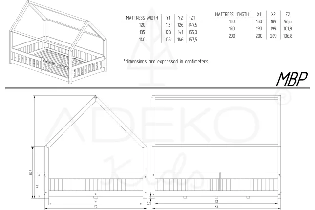 Łóżko domek MBP