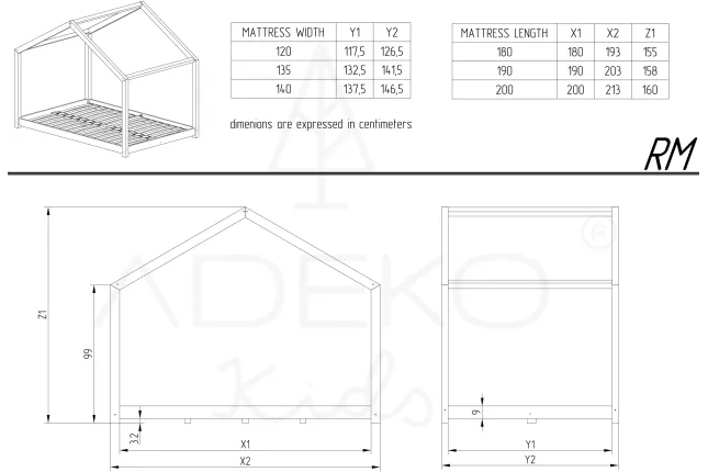 Łóżko domek RM